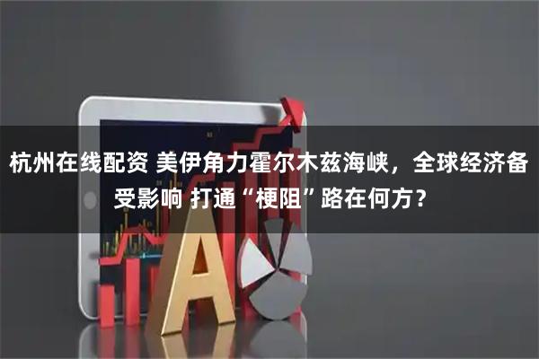 杭州在线配资 美伊角力霍尔木兹海峡，全球经济备受影响 打通“梗阻”路在何方？